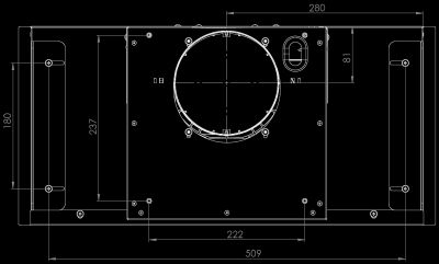 Вытяжка встраиваемая Micra Space Black Matt - Черный мат - Технический чертеж 2