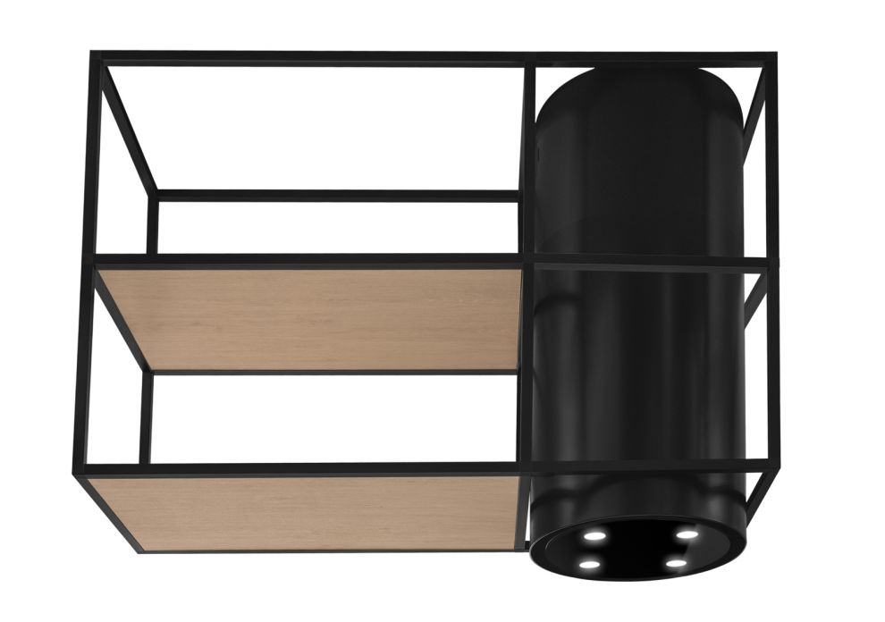 Вытяжка островная Tubo Cage Asymmetric Wood Black Matt - Черный мат - zdjęcie produktu 5
