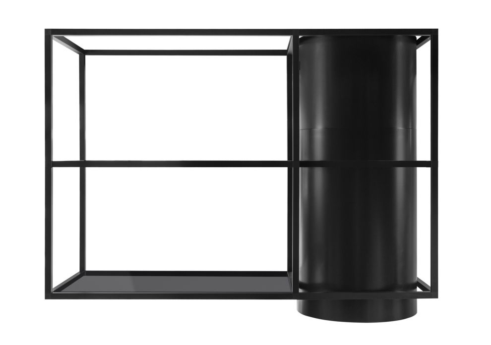 Вытяжка островная Tubo Cage Asymmetric Glass Black Matt - Черный мат - zdjęcie produktu 3