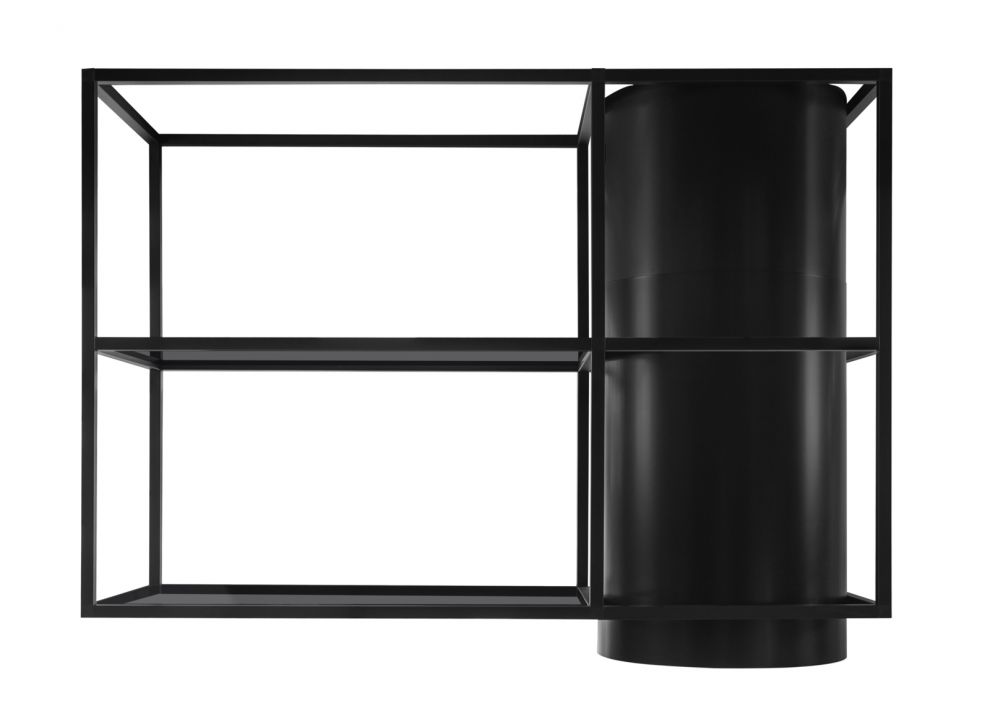 Вытяжка островная Tubo Cage Asymmetric Glass Black Matt - Черный мат - zdjęcie produktu 4