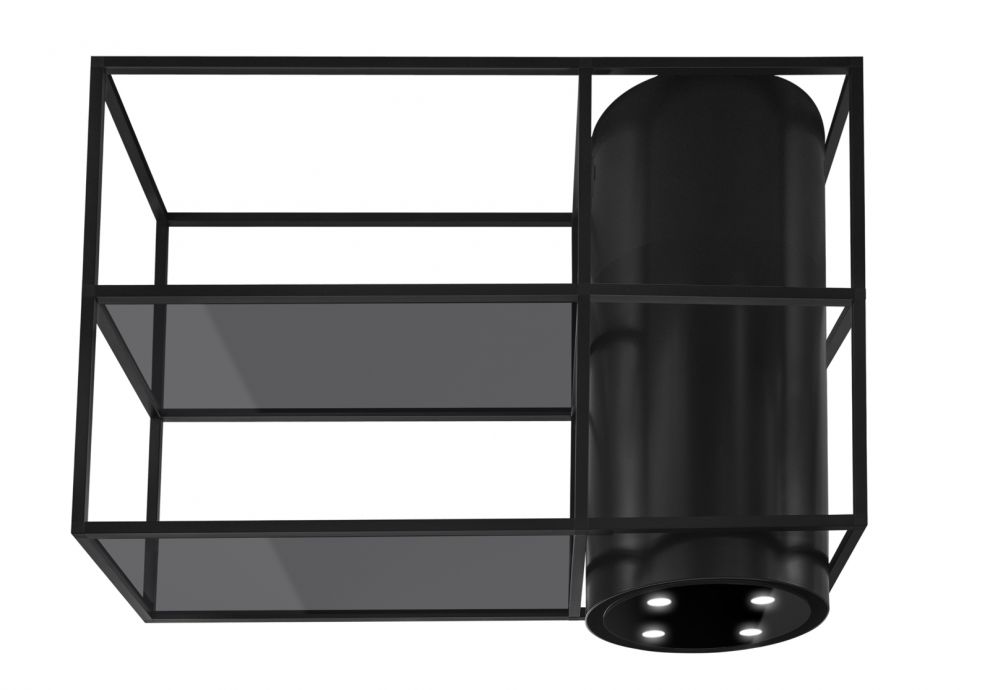 Вытяжка островная Tubo Cage Asymmetric Glass Black Matt - Черный мат - zdjęcie produktu 5
