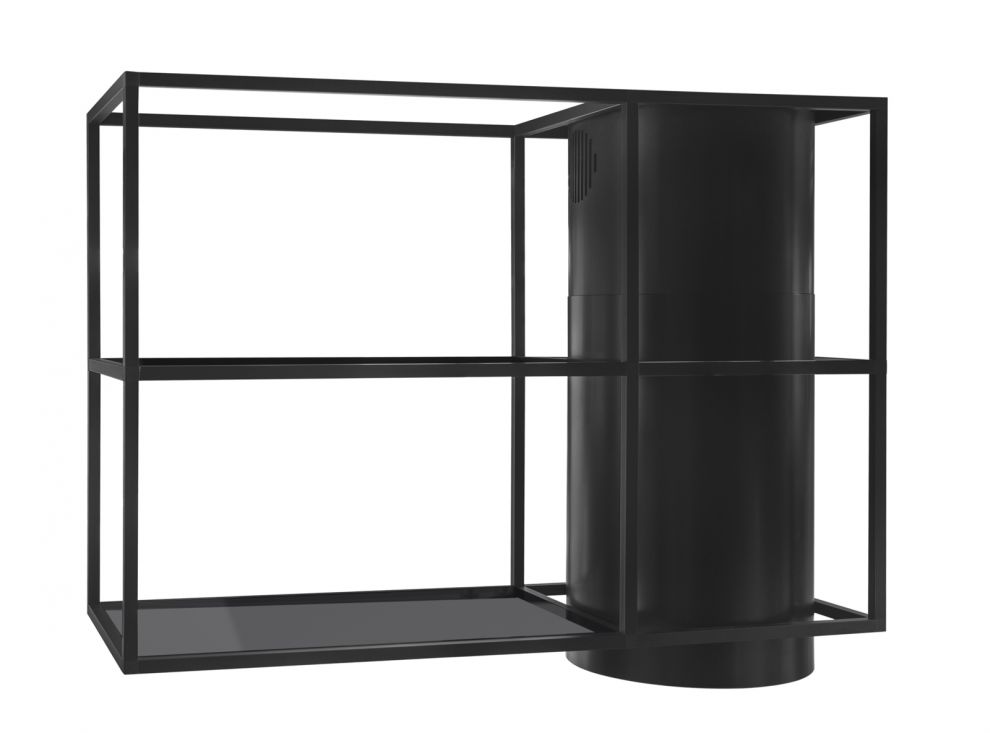 Вытяжка островная Tubo Cage Asymmetric Glass Black Matt - Черный мат - zdjęcie produktu 6