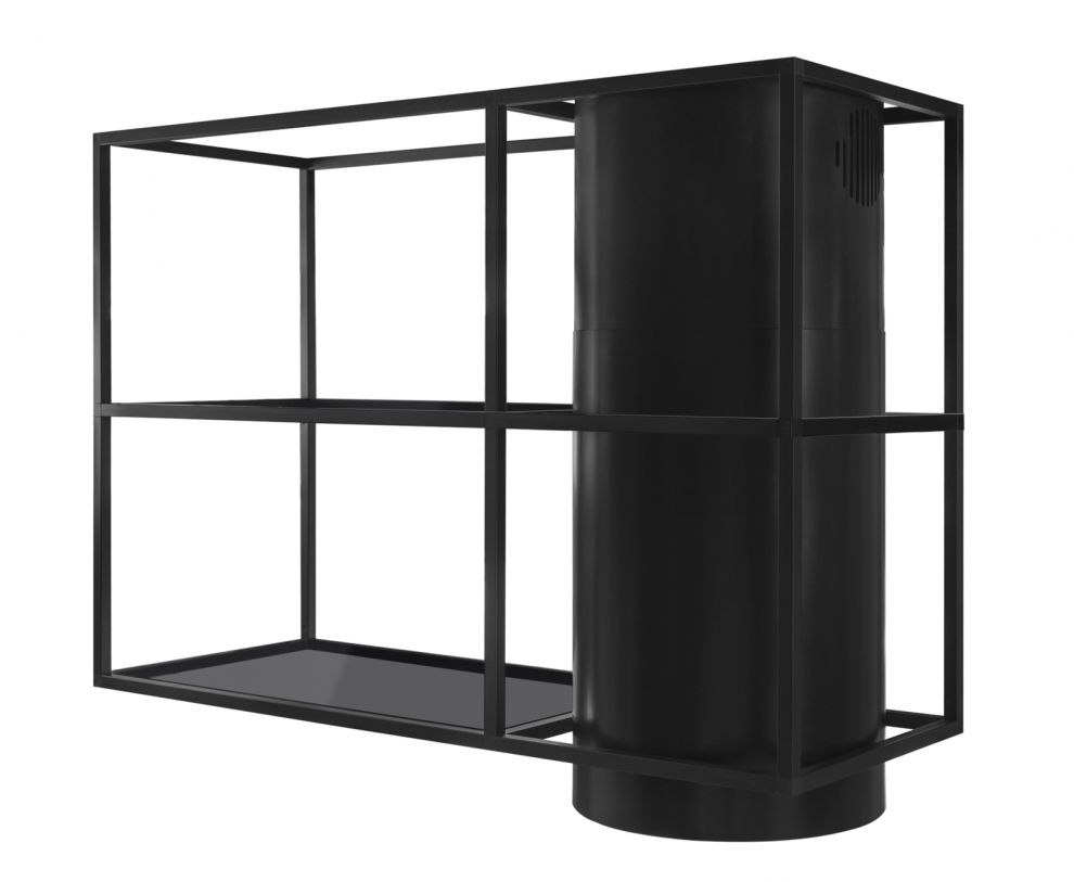 Вытяжка островная Tubo Cage Asymmetric Glass Black Matt - Черный мат - zdjęcie produktu 7