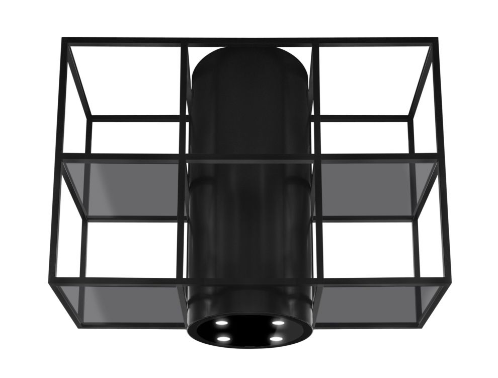 Вытяжка островная Tubo Cage Central Glass Black Matt - Черный мат - zdjęcie produktu 5