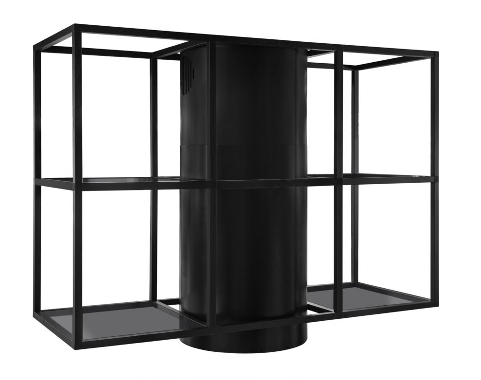 Вытяжка островная Tubo Cage Central Glass Black Matt - Черный мат - zdjęcie produktu 6
