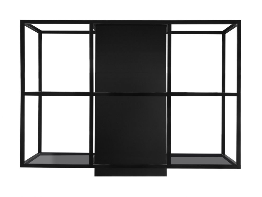 Вытяжка островная Quadro Cage Central Glass Black Matt - Черный мат - zdjęcie produktu 3