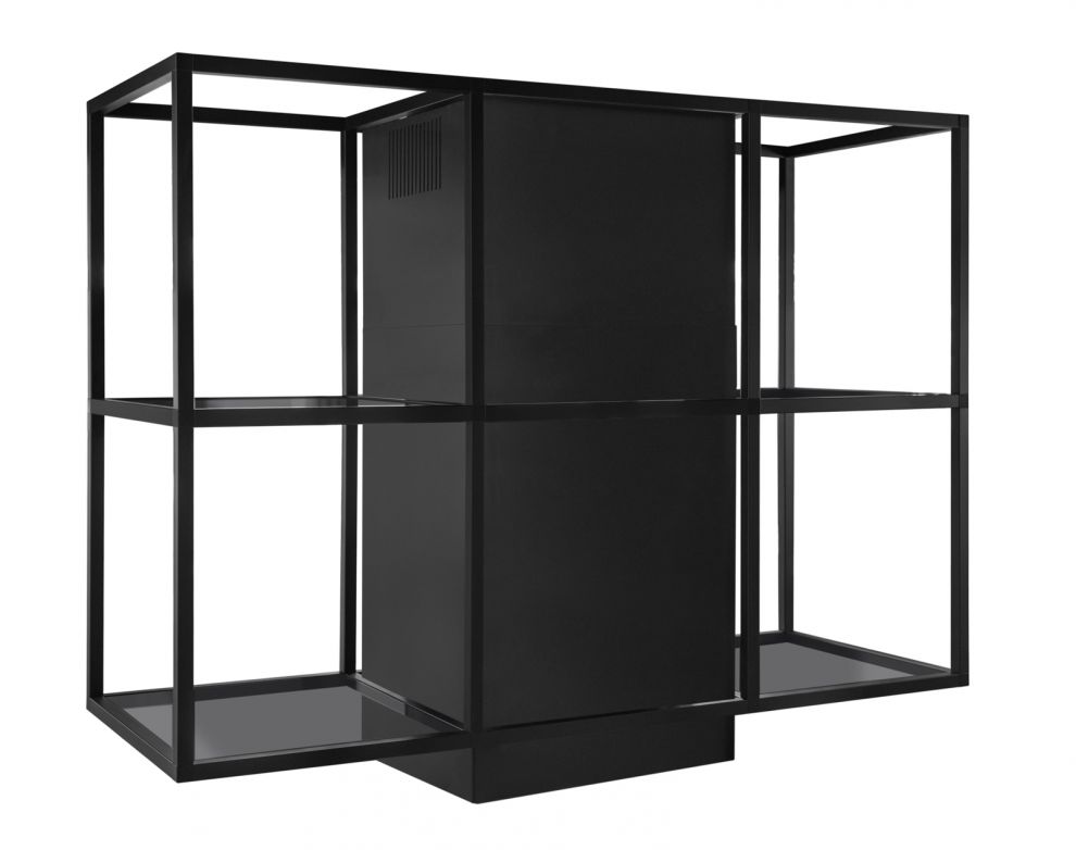 Вытяжка островная Quadro Cage Central Glass Black Matt - Черный мат - zdjęcie produktu 4