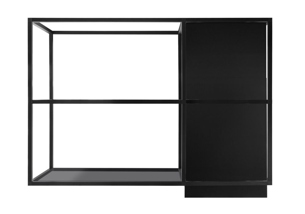 Вытяжка островная Quadro Cage Asymmetric Glass Black Matt - Черный мат - zdjęcie produktu 3