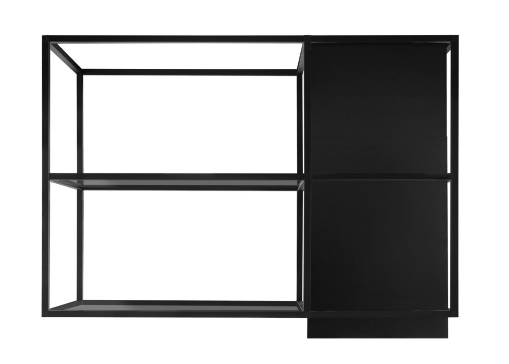 Вытяжка островная Quadro Cage Asymmetric Glass Black Matt - Черный мат - zdjęcie produktu 5