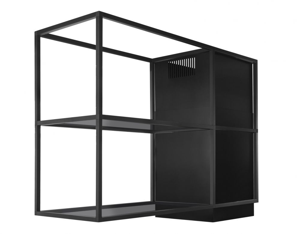 Вытяжка островная Quadro Cage Asymmetric Glass Black Matt - Черный мат - zdjęcie produktu 6