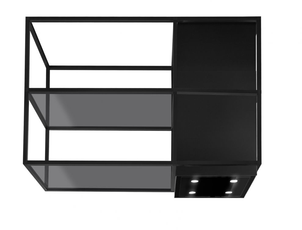 Вытяжка островная Quadro Cage Asymmetric Glass Black Matt - Черный мат - zdjęcie produktu 7