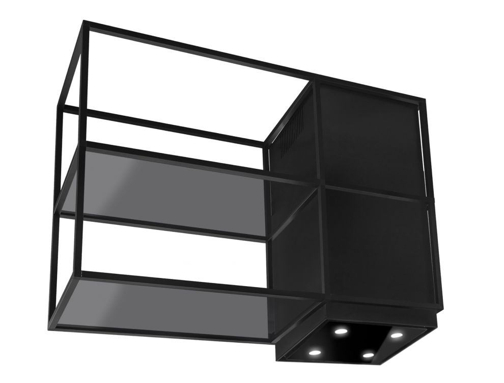 Вытяжка островная Quadro Cage Asymmetric Glass Black Matt - Черный мат - zdjęcie produktu 8