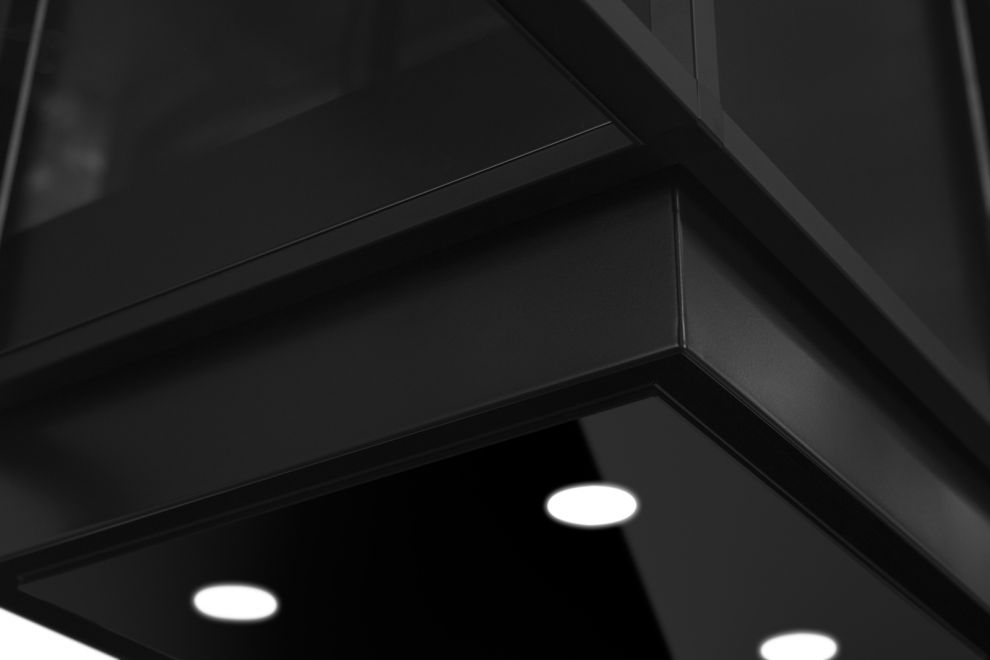 Вытяжка островная Quadro Cage Asymmetric Glass Black Matt - Черный мат - zdjęcie produktu 9