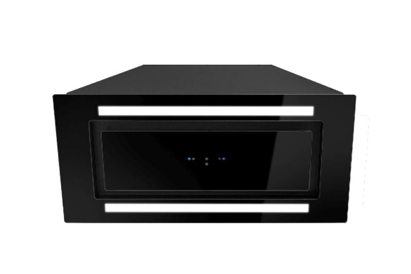 Вытяжка встраиваемая Lando Glass 2Strips Gesture Control Black - Фото продукта