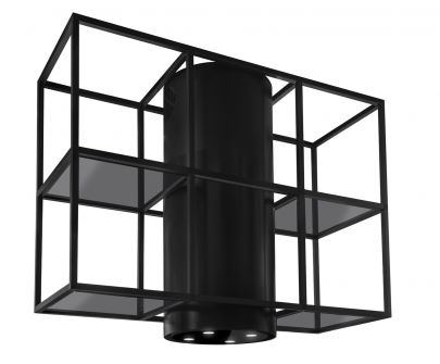 Вытяжка островная Tubo Cage Central Glass Black Matt - Черный мат