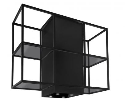 Вытяжка островная Quadro Cage Central Glass Black Matt - Черный мат - 120 см