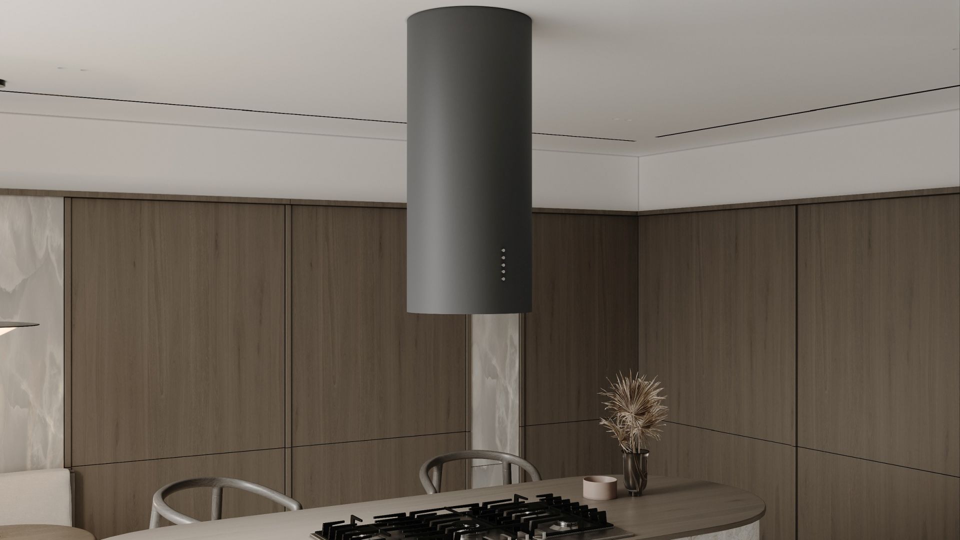 Вытяжка островная Cylindro Eco Antracyte - Антрацит - Визуализации 5