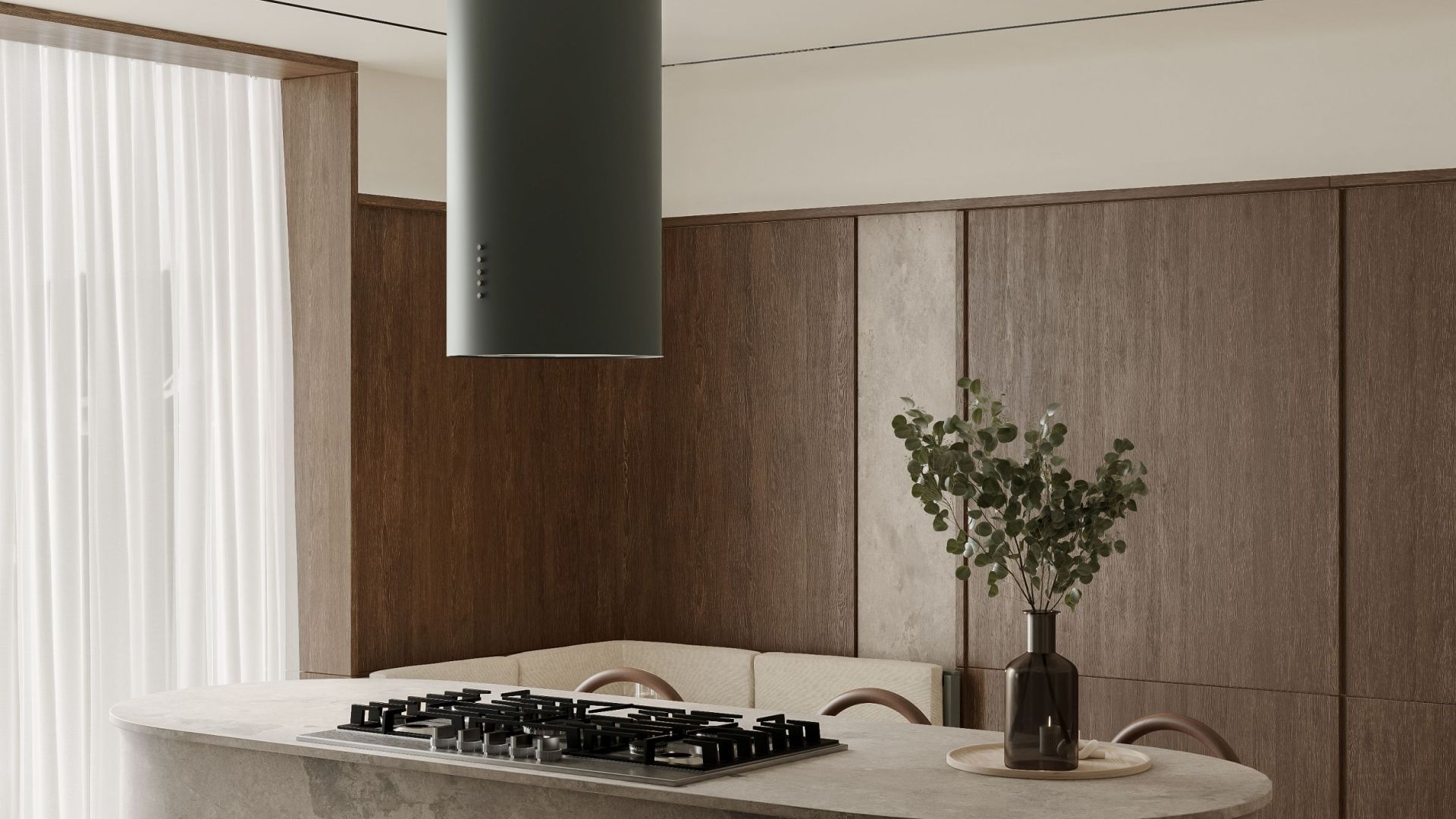 Вытяжка островная Cylindro Eco Eucalyptus - Эвкалипт - Визуализации 4