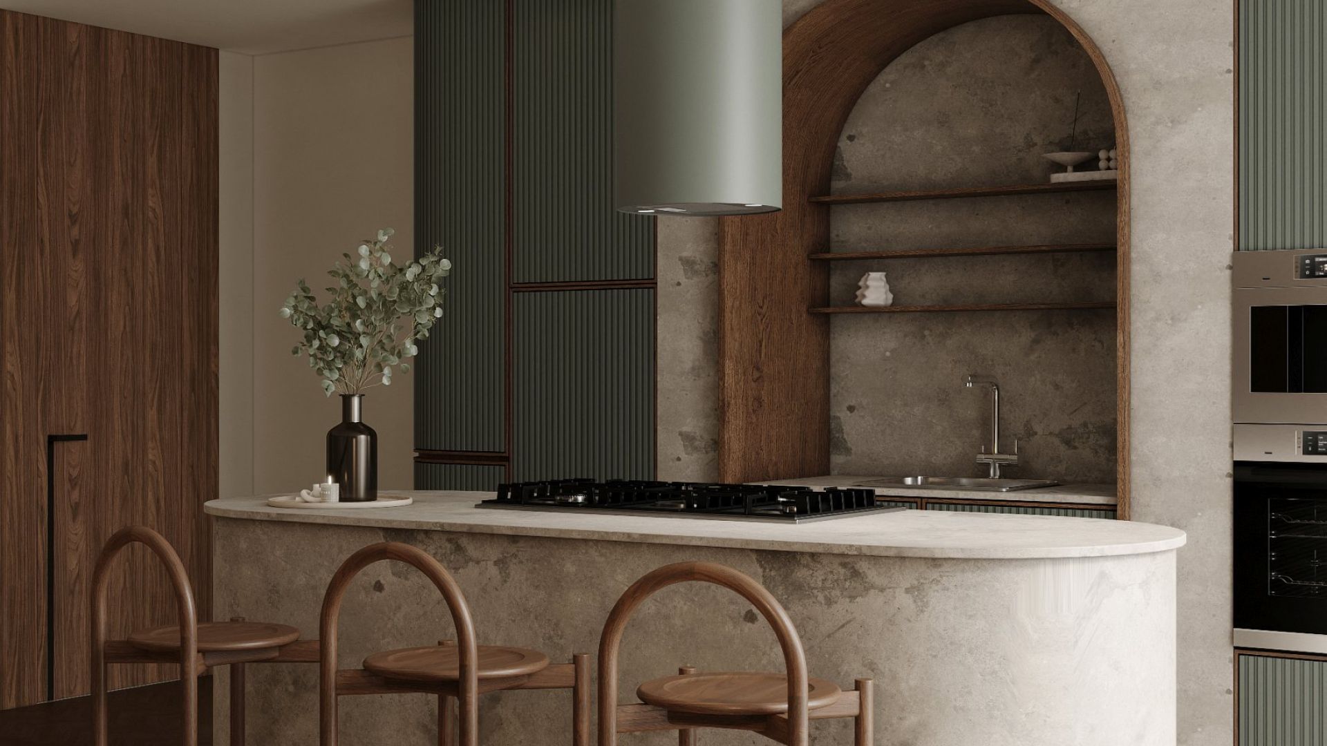 Вытяжка островная Cylindro Eco Eucalyptus - Эвкалипт - Визуализации 8