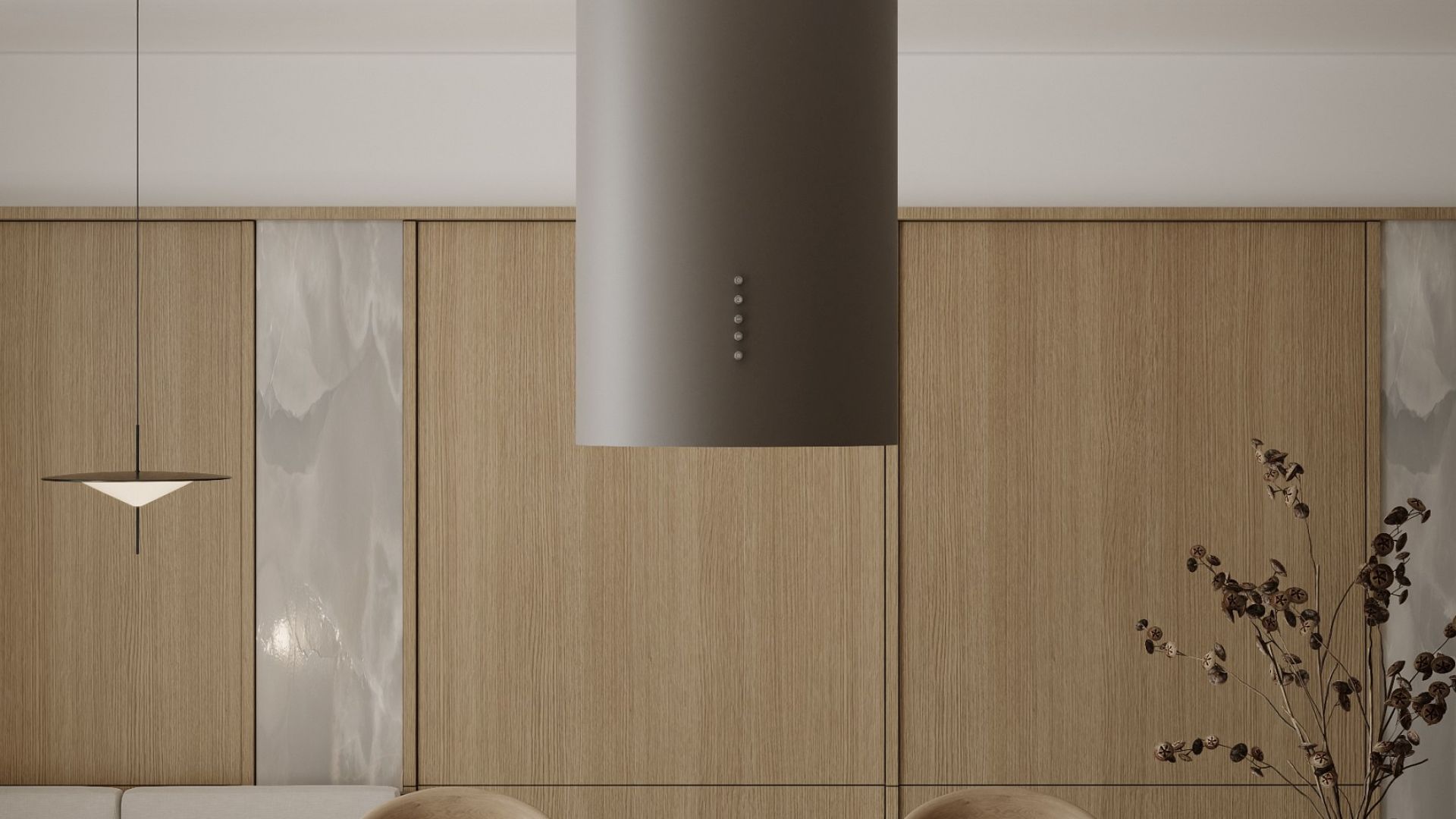 Вытяжка островная Cylindro Eco Taupe - Таупе - Визуализации 6