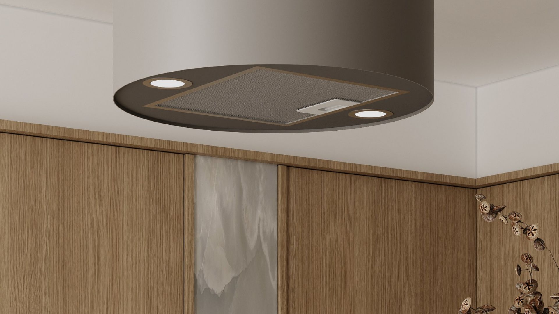 Вытяжка островная Cylindro Eco Taupe - Таупе - Визуализации 7