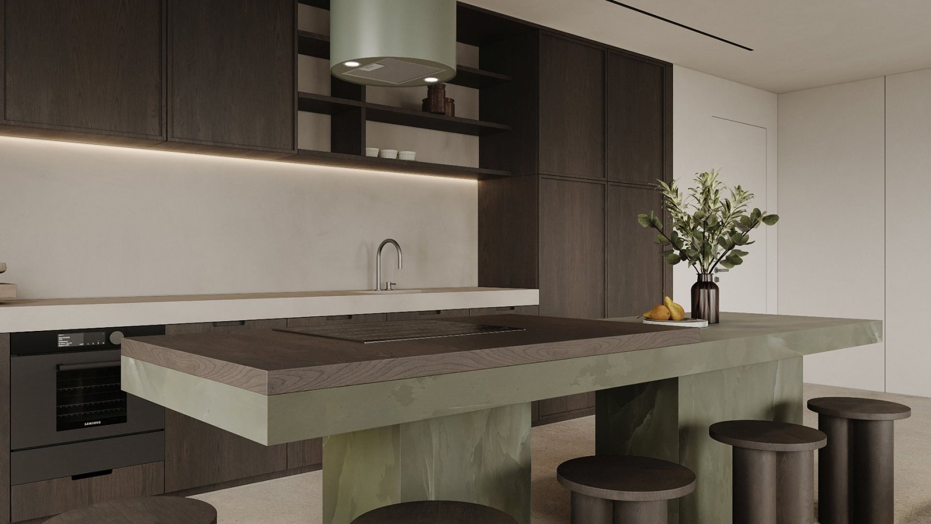 Вытяжка островная Cylindro Eucalyptus - Эвкалипт - Визуализации 6