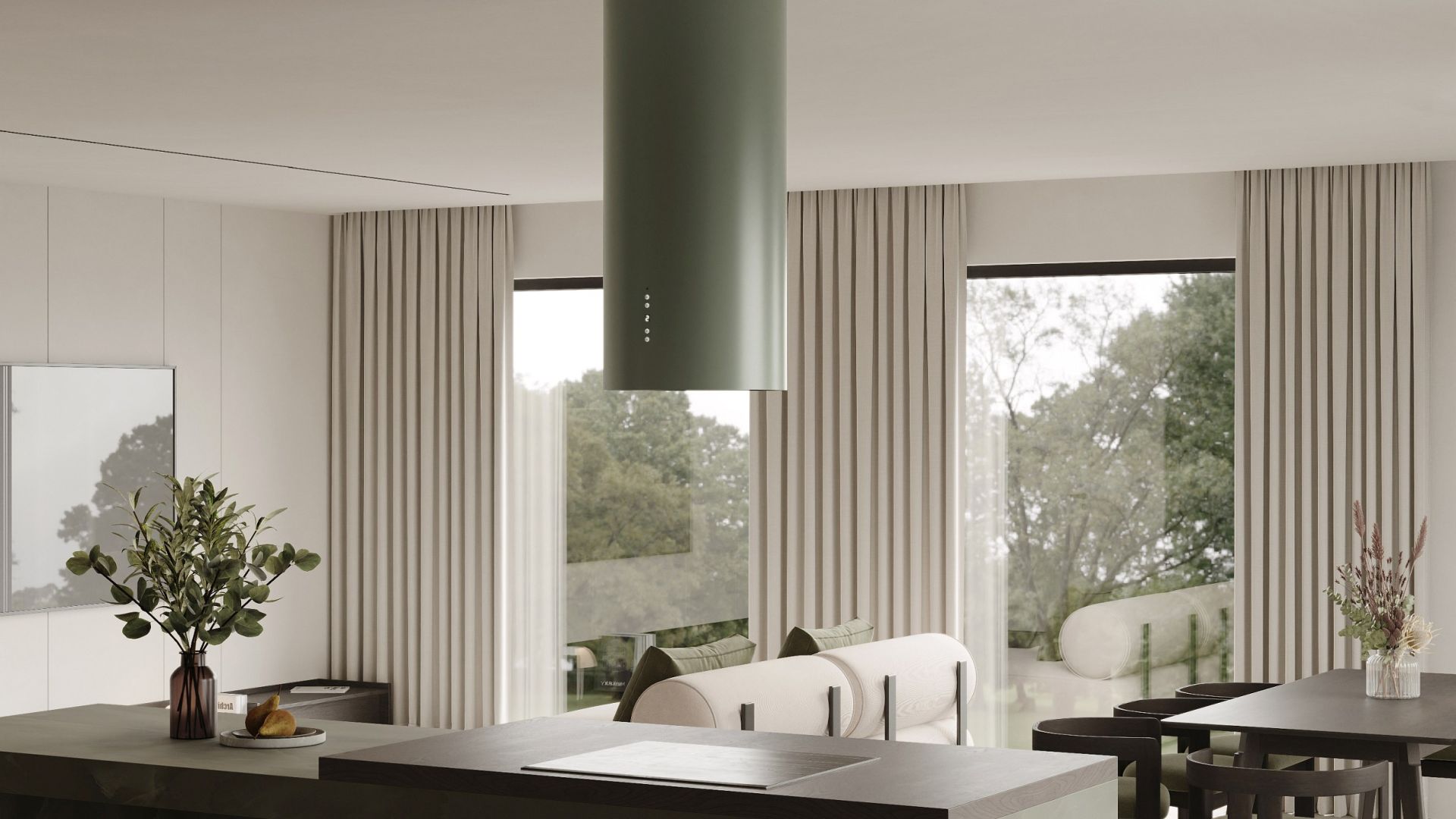 Вытяжка островная Cylindro Eucalyptus - Эвкалипт - Визуализации 5