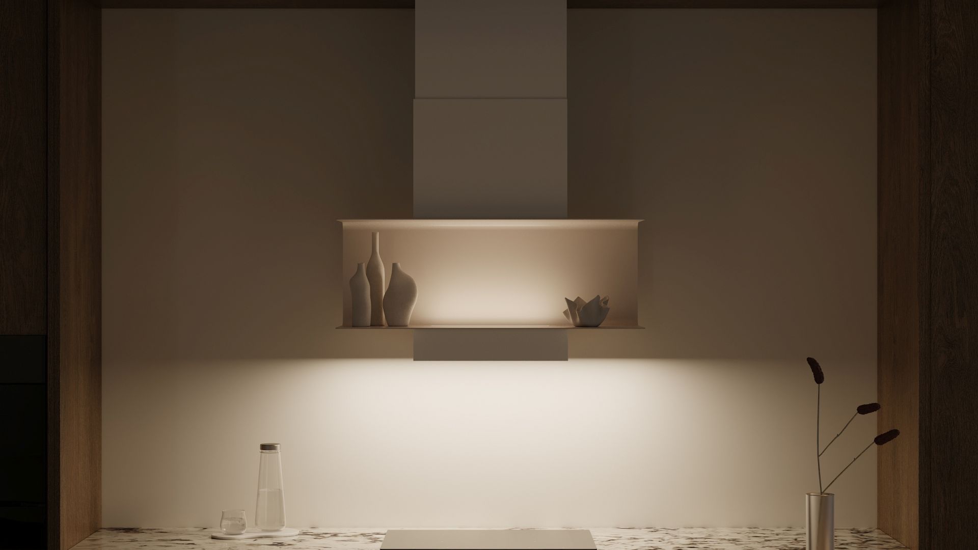 Вытяжка пристенная C-Shelf White-Kashmir - Белый матт/Кашемир - Визуализации 7