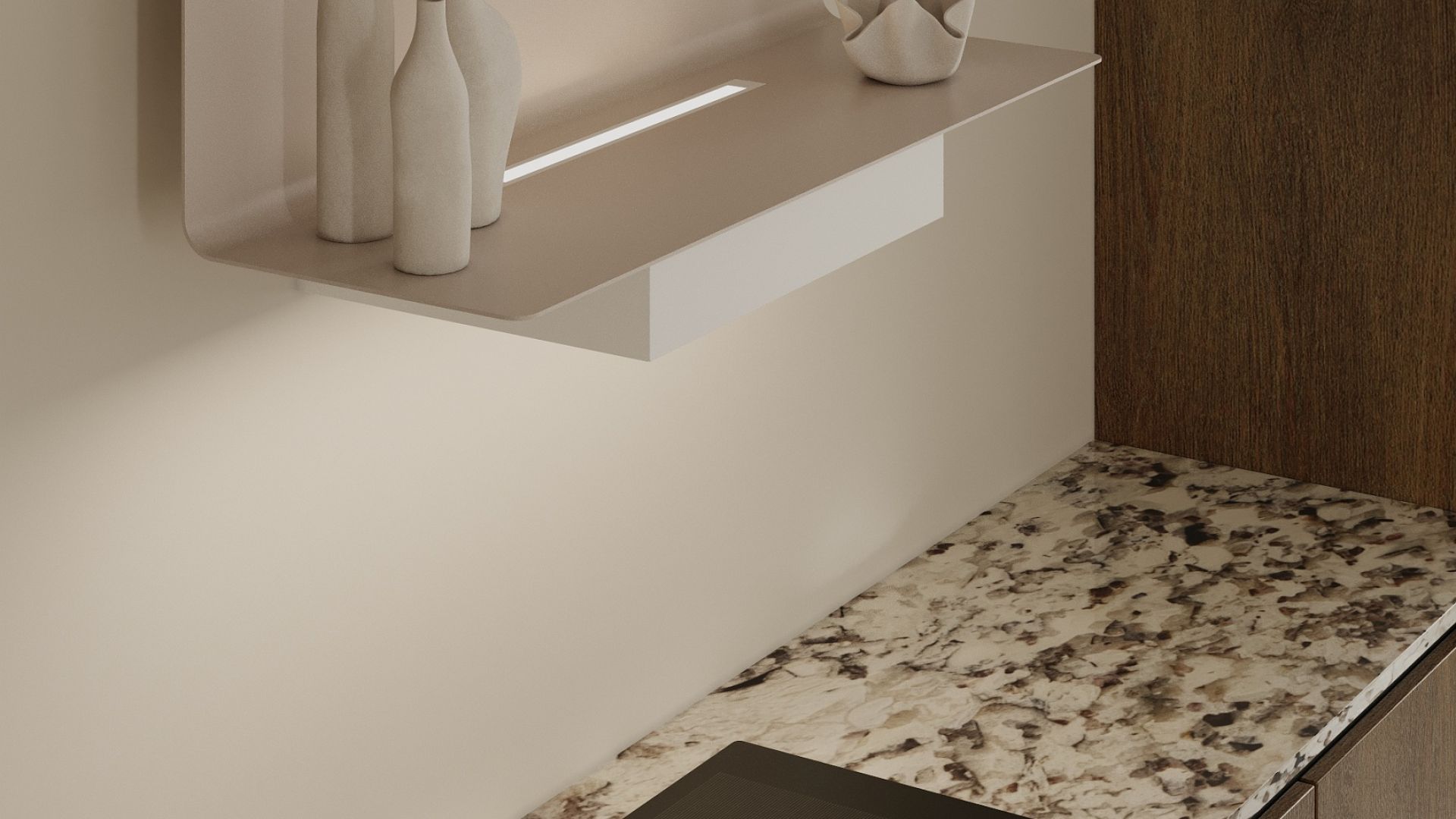 Вытяжка пристенная C-Shelf White-Kashmir - Белый матт/Кашемир - Визуализации 8