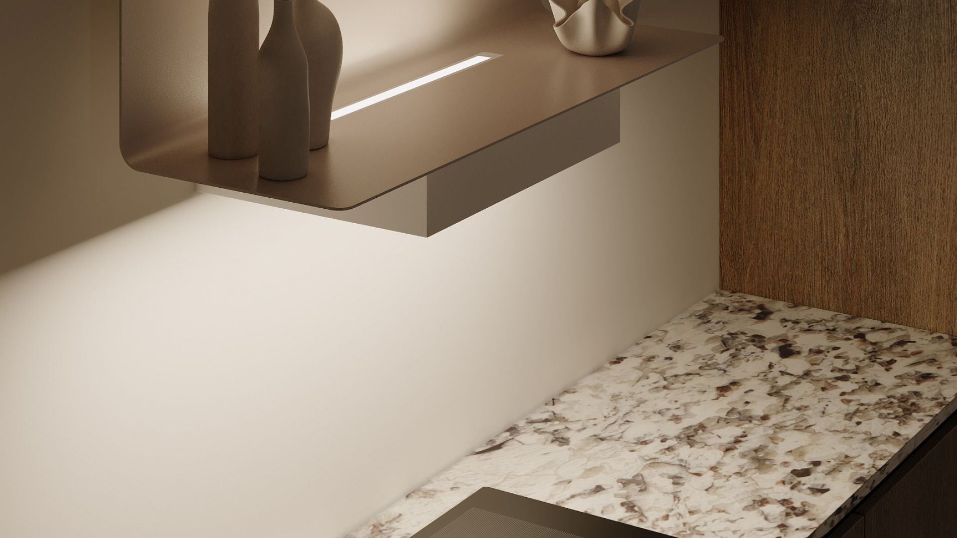 Вытяжка пристенная C-Shelf White-Kashmir - Белый матт/Кашемир - Визуализации 9