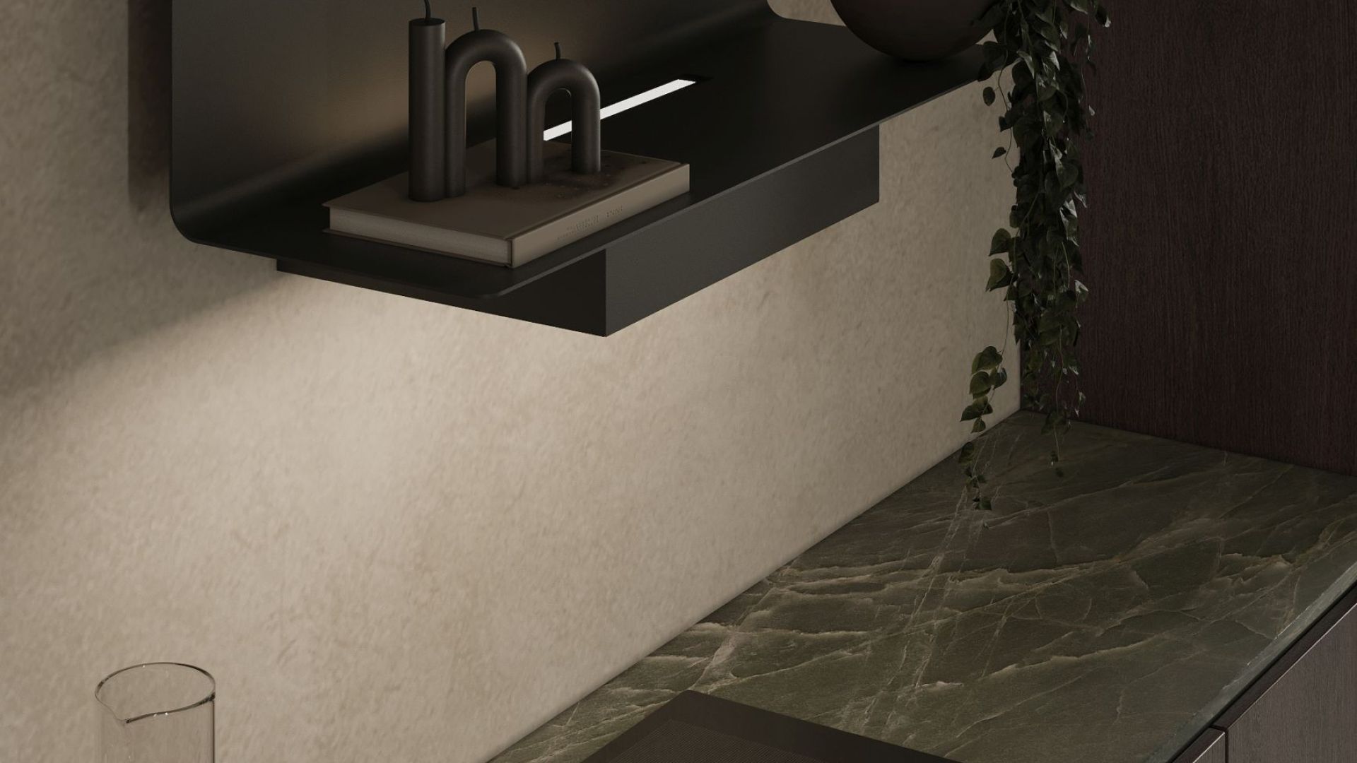 Вытяжка пристенная C-Shelf Black-Black - Черный мат - Визуализации 6