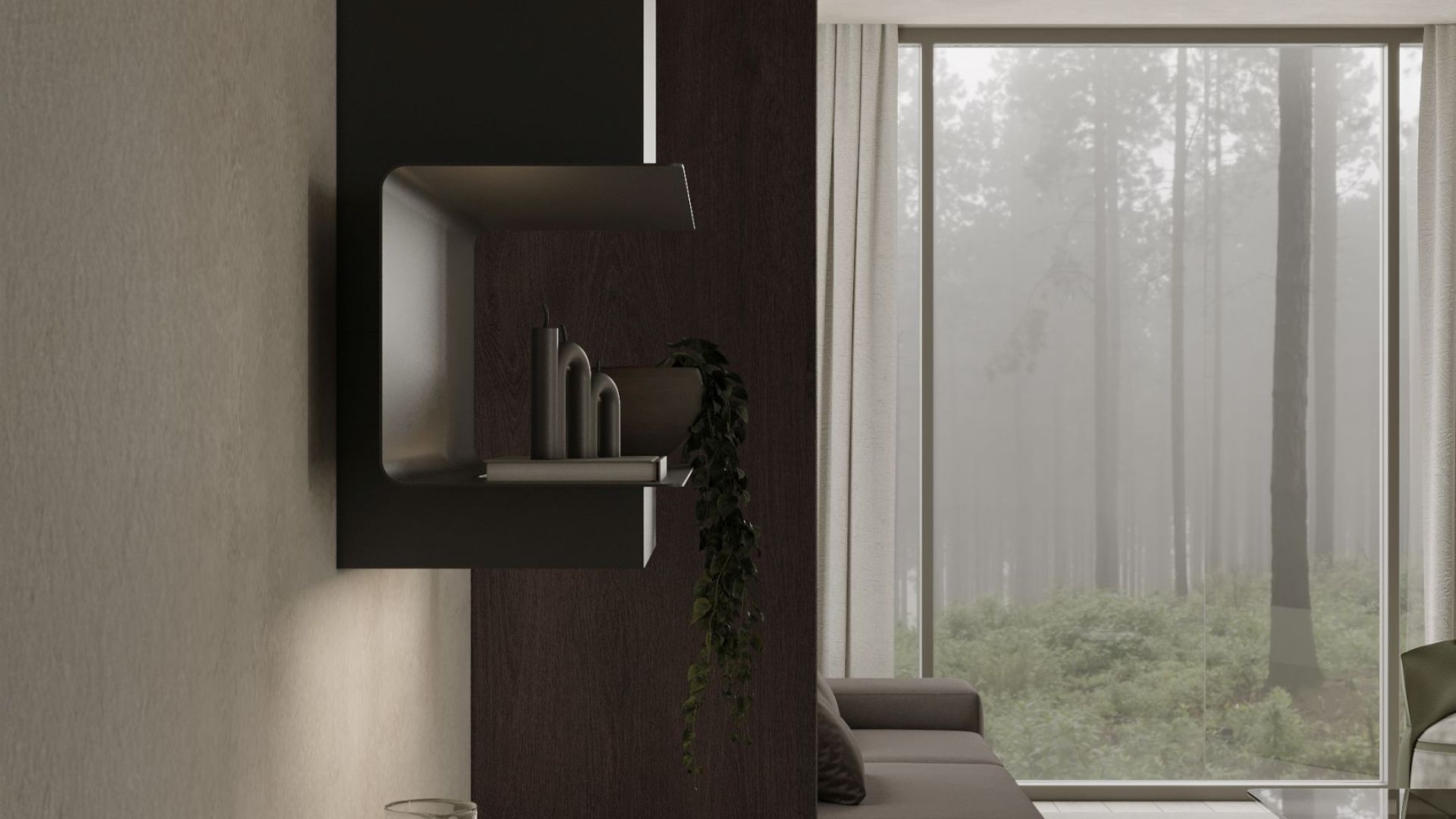 Вытяжка пристенная C-Shelf Black-Black - Черный мат - Визуализации 8