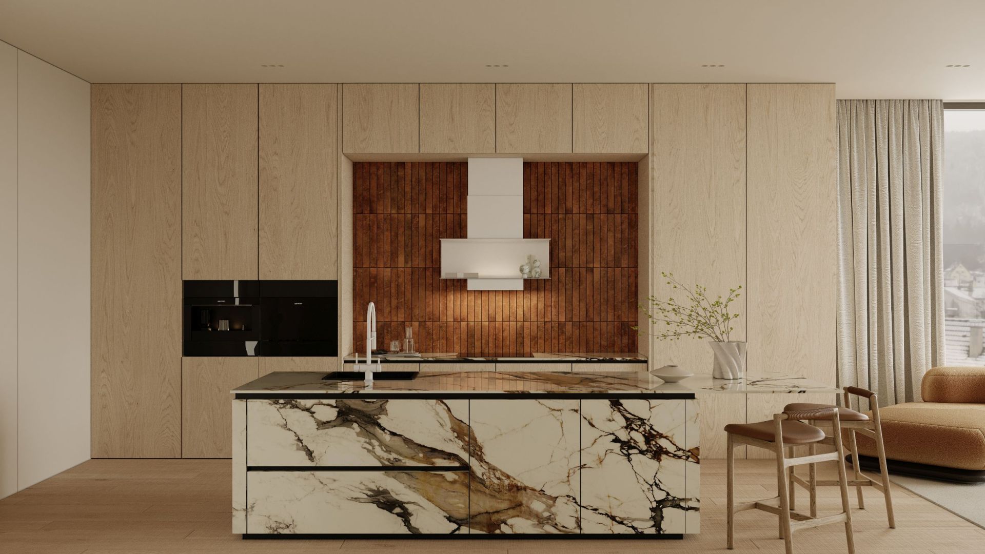 Вытяжка пристенная C-Shelf White-White - Белый матовый - Визуализации