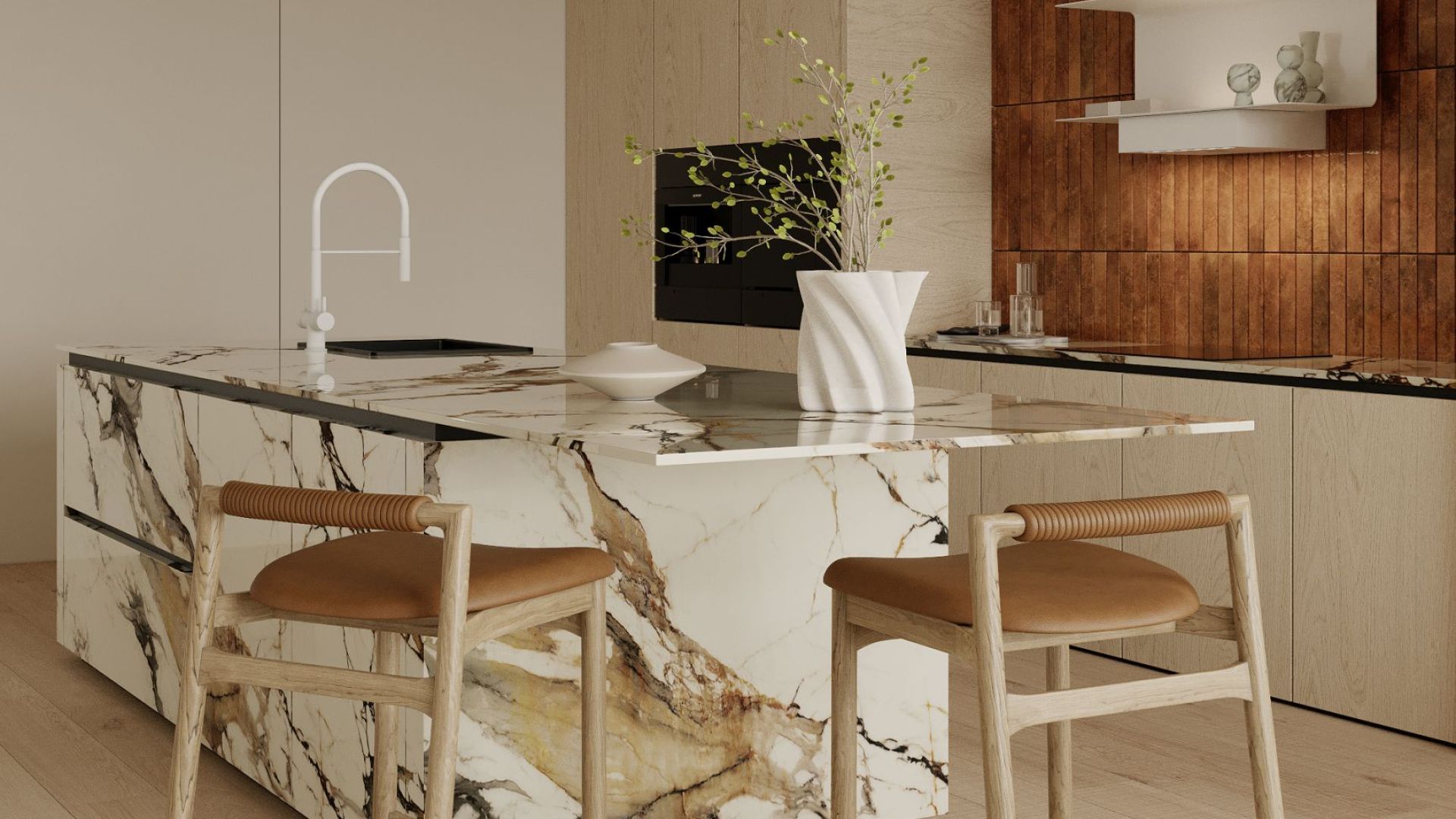 Вытяжка пристенная C-Shelf White-White - Белый матовый - Визуализации 2