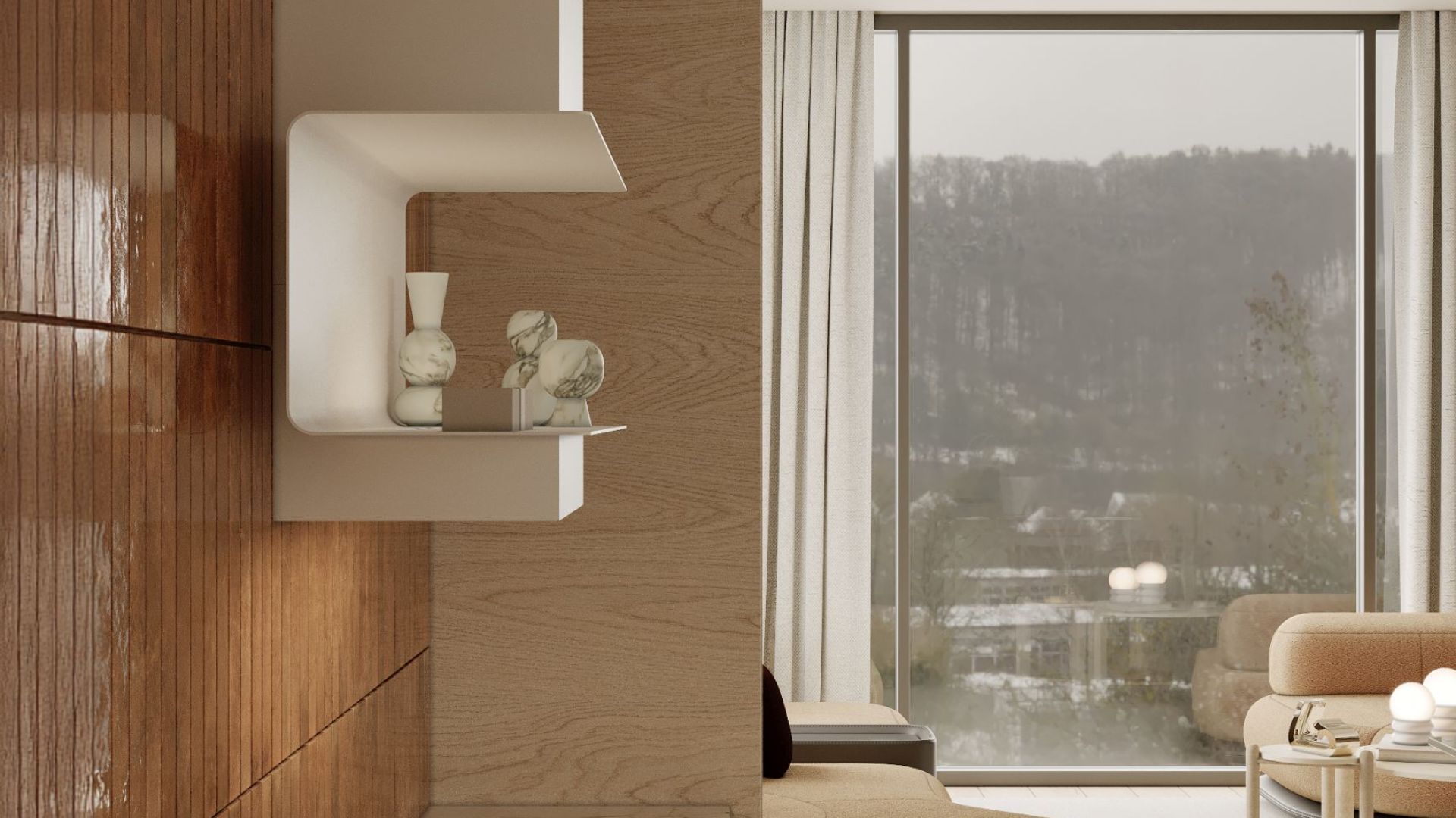 Вытяжка пристенная C-Shelf White-White - Белый матовый - Визуализации 3