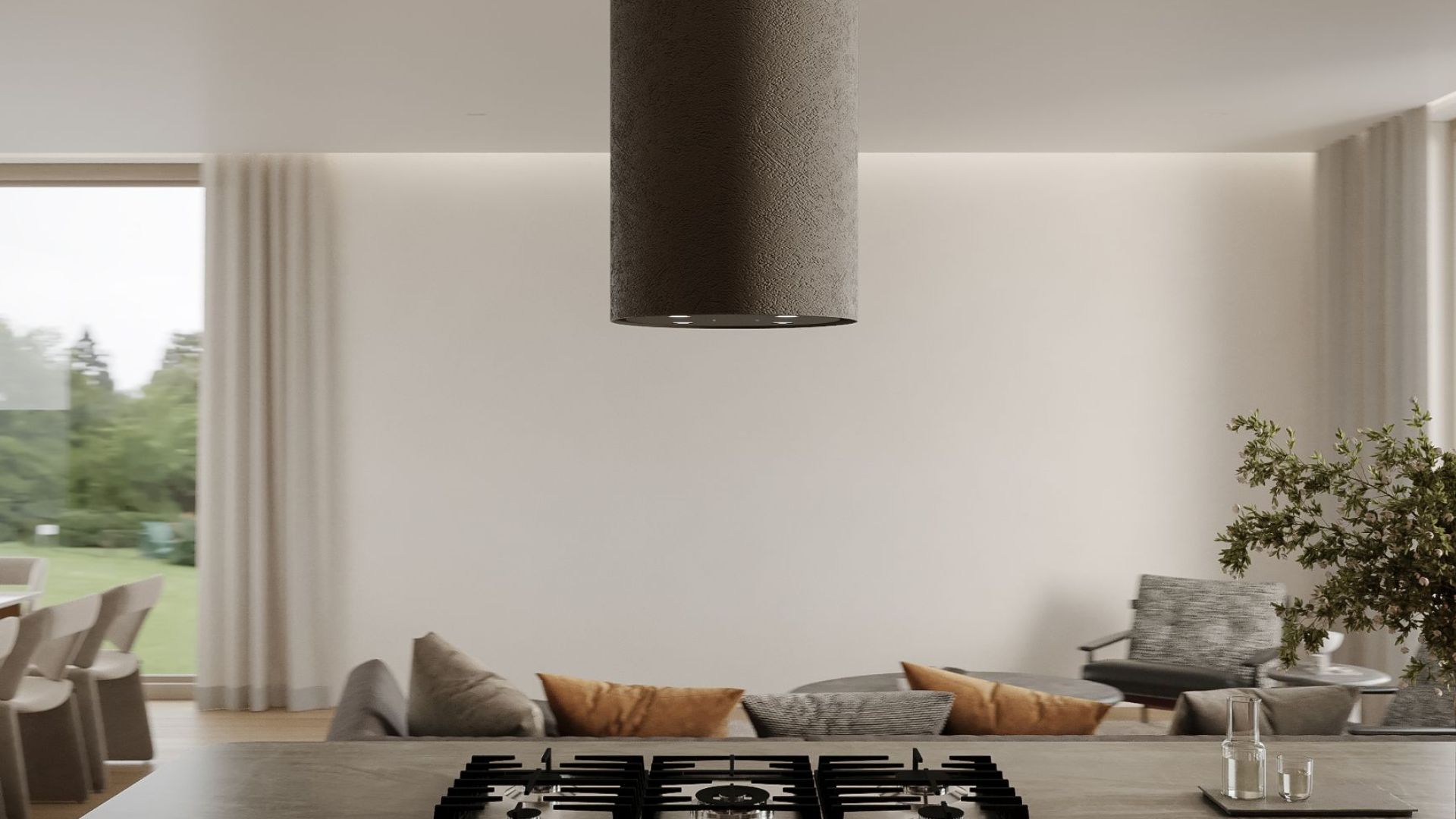 Вытяжка островная Columni Stono Dark Grey - Визуализации 5