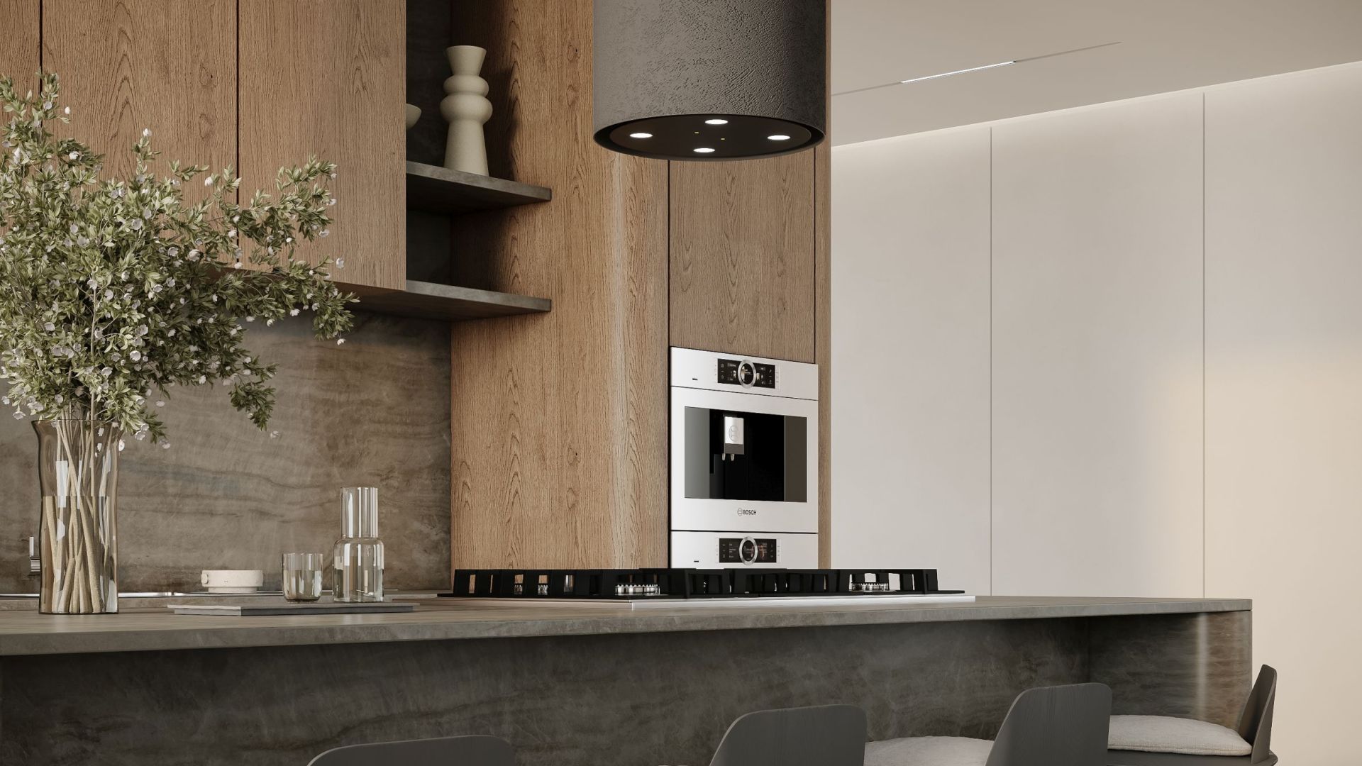 Вытяжка островная Columni Stono Dark Grey - Визуализации 6