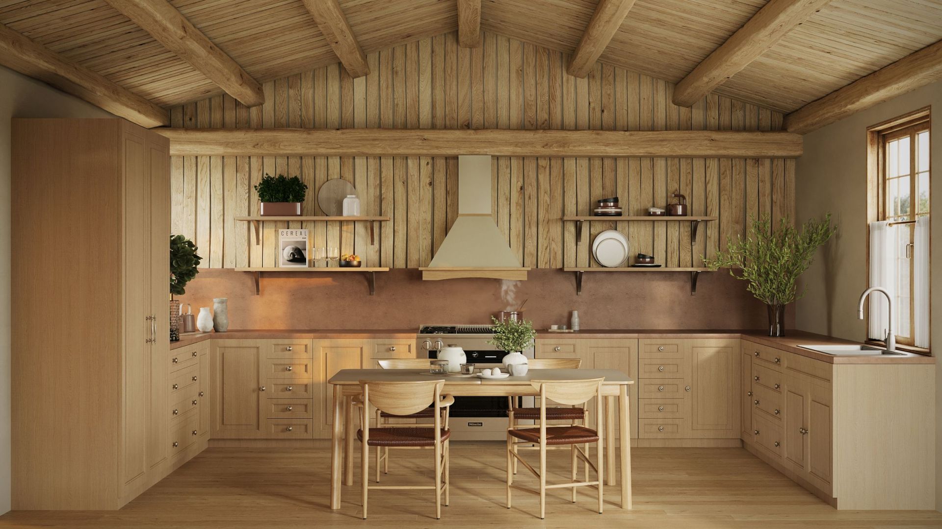 Вытяжка рустикальная Rustic Ecru Gesture Control - Бежевый - Визуализации