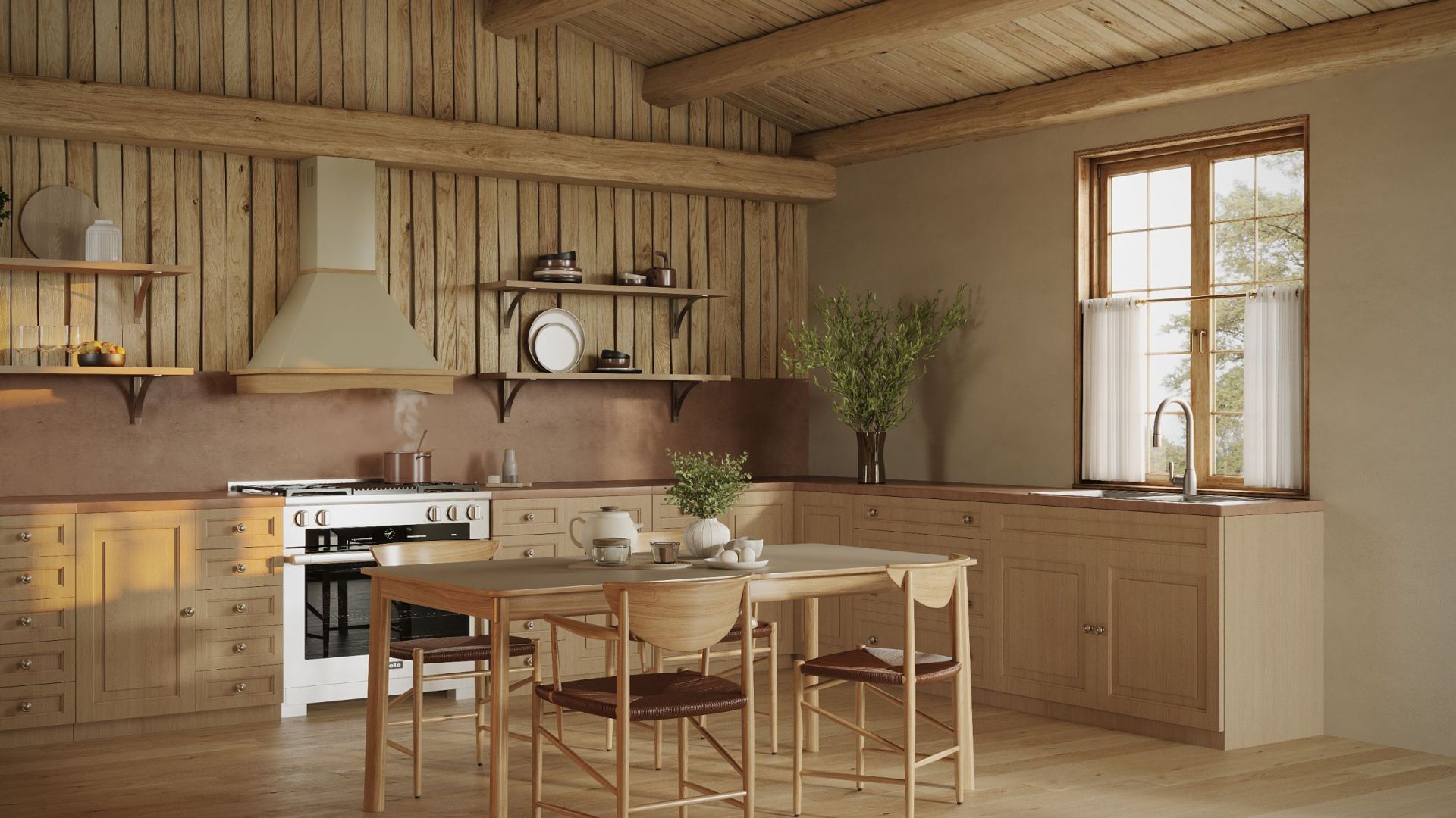 Вытяжка рустикальная Rustic Ecru Gesture Control - Бежевый - Визуализации 8