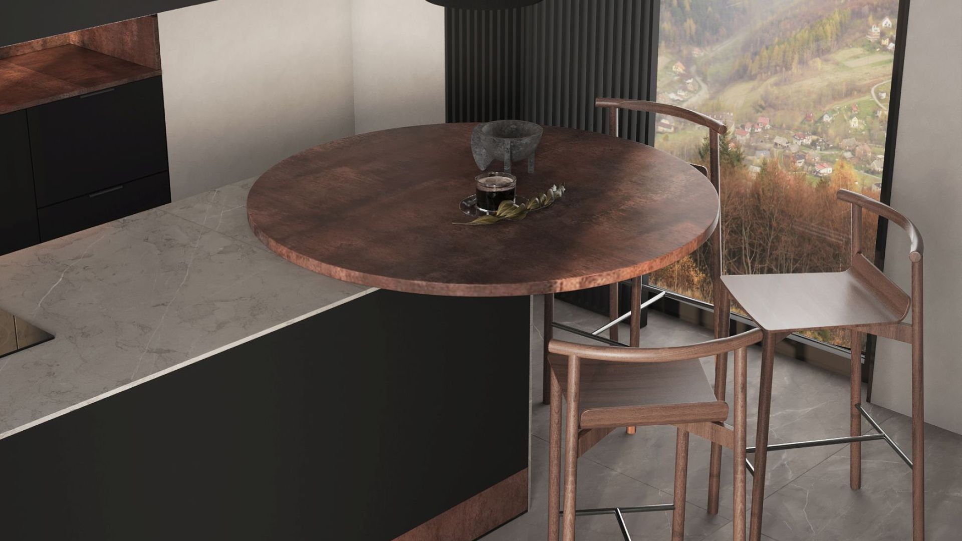 Вытяжка островная Alvar Black Matt - Черный мат - Визуализации 4