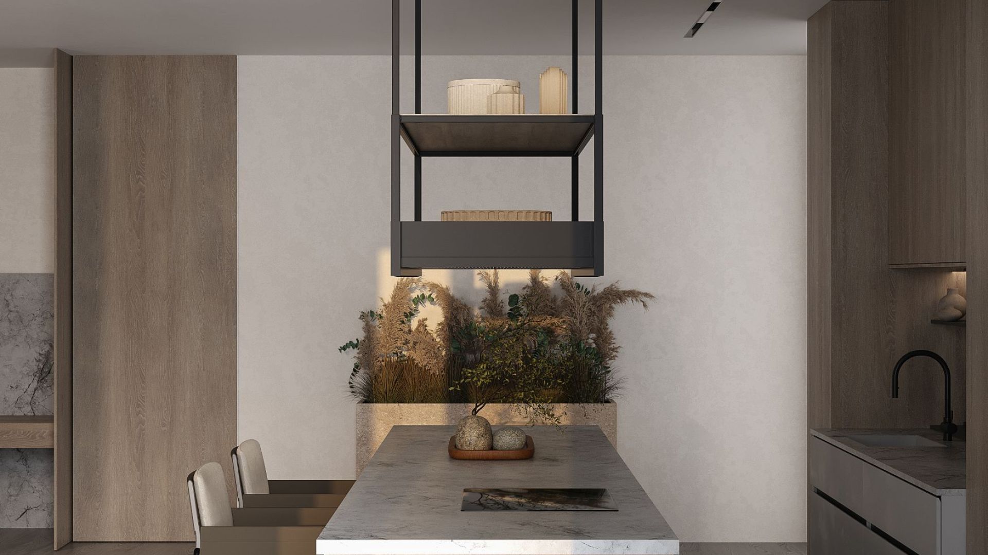 Вытяжка островная Alvar Wood Black Matt - Черный мат - Визуализации 7