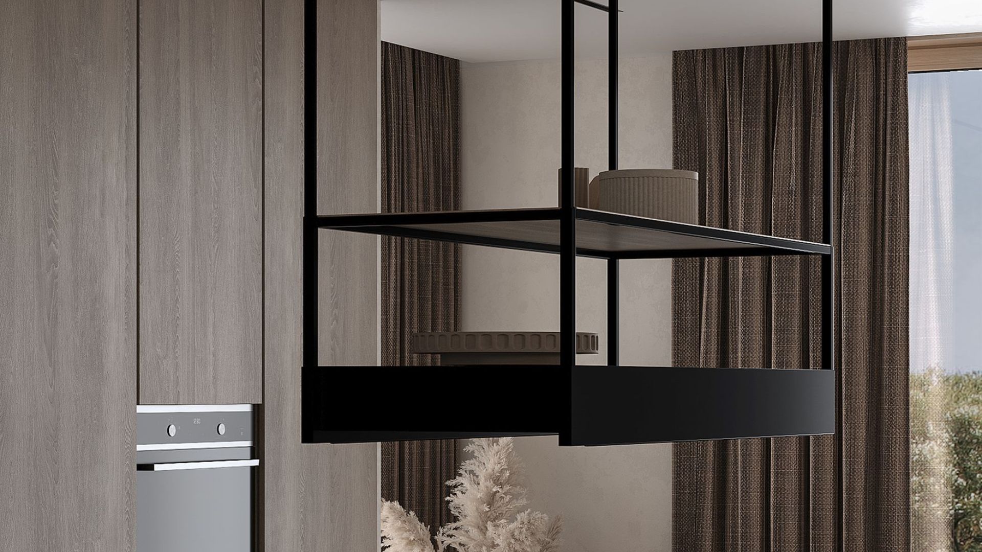 Вытяжка островная Alvar Wood Black Matt - Черный мат - Визуализации 9