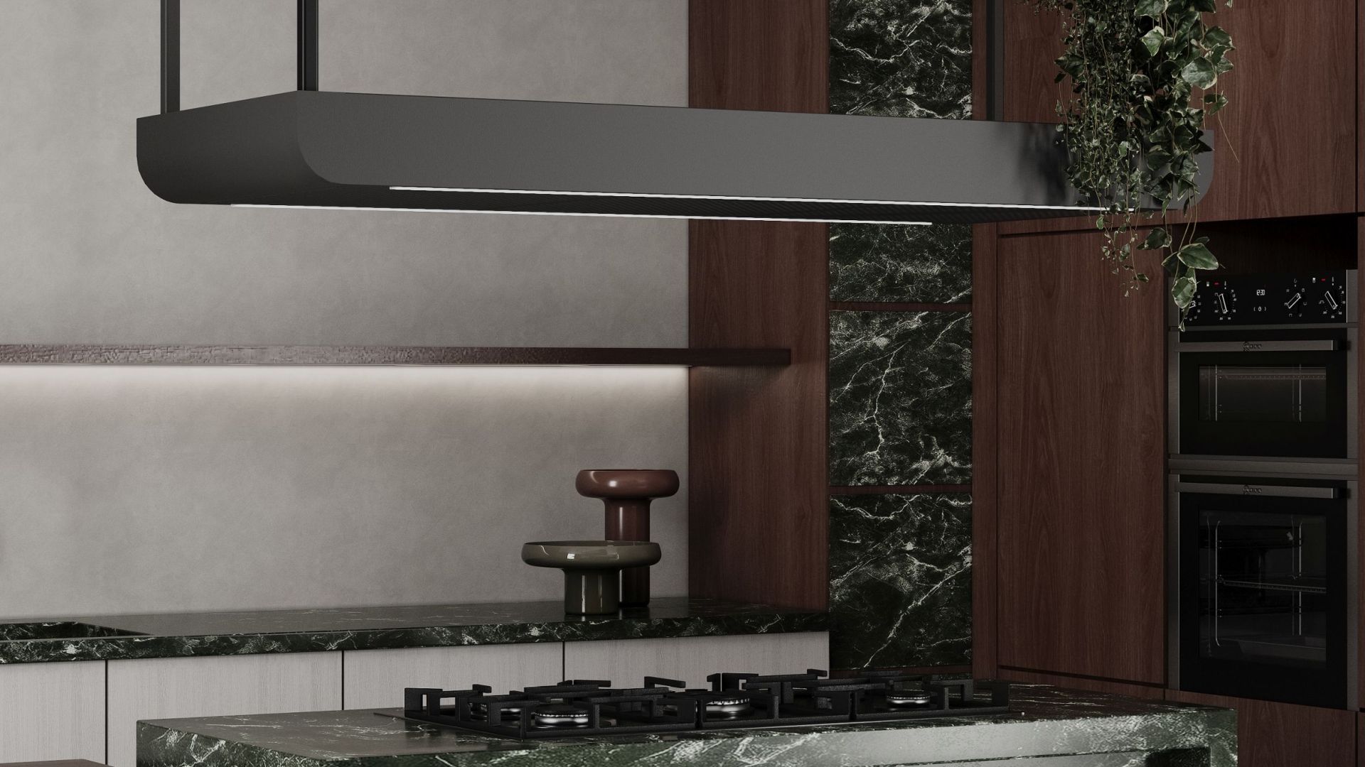 Вытяжка островная Arne Glass Black Matt - Черный мат - Визуализации 4