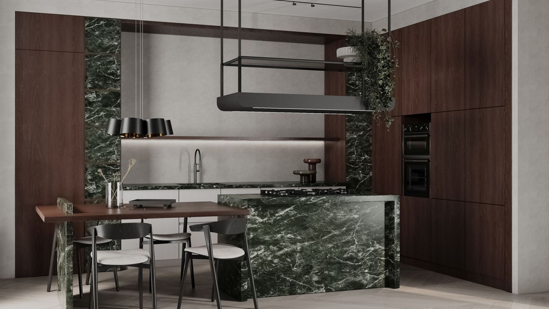 Вытяжка островная Arne Glass Black Matt - Черный мат - Визуализации 5