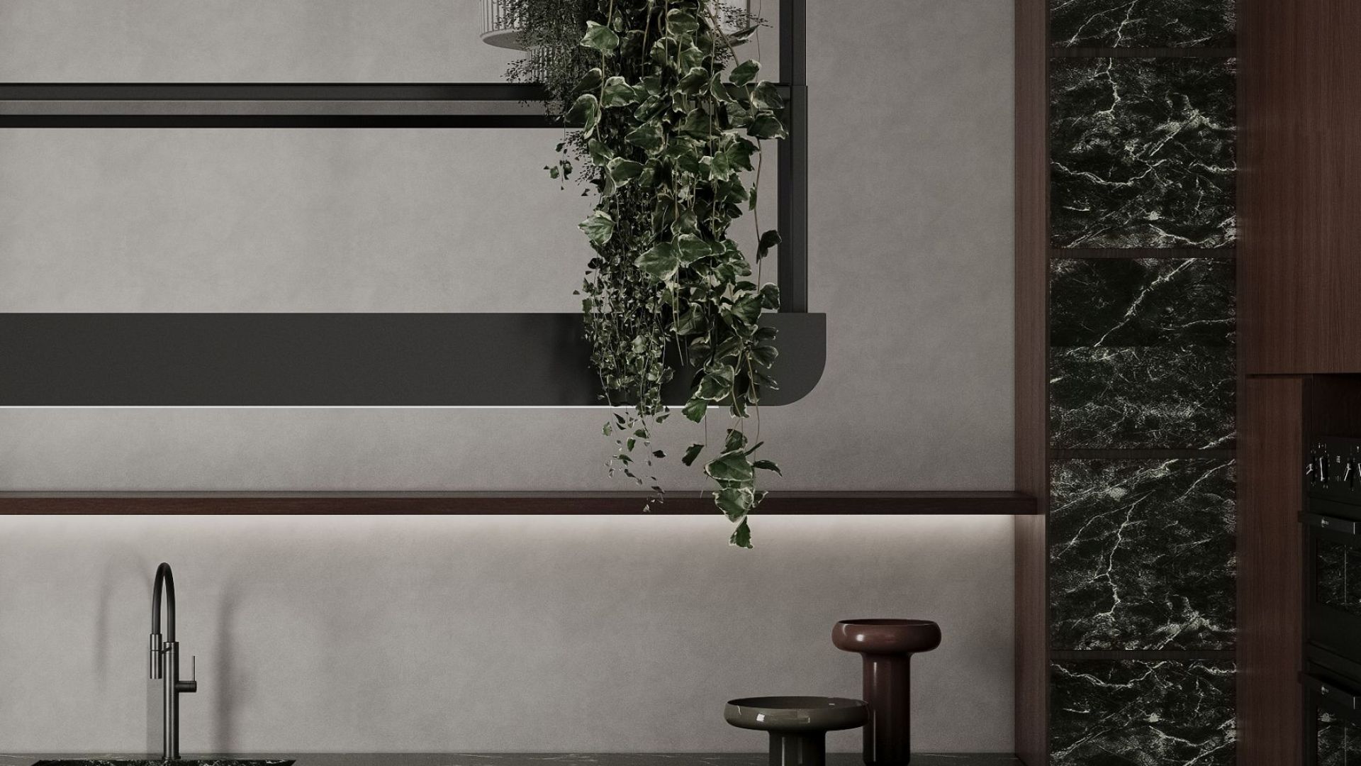 Вытяжка островная Arne Glass Black Matt - Черный мат - Визуализации 6