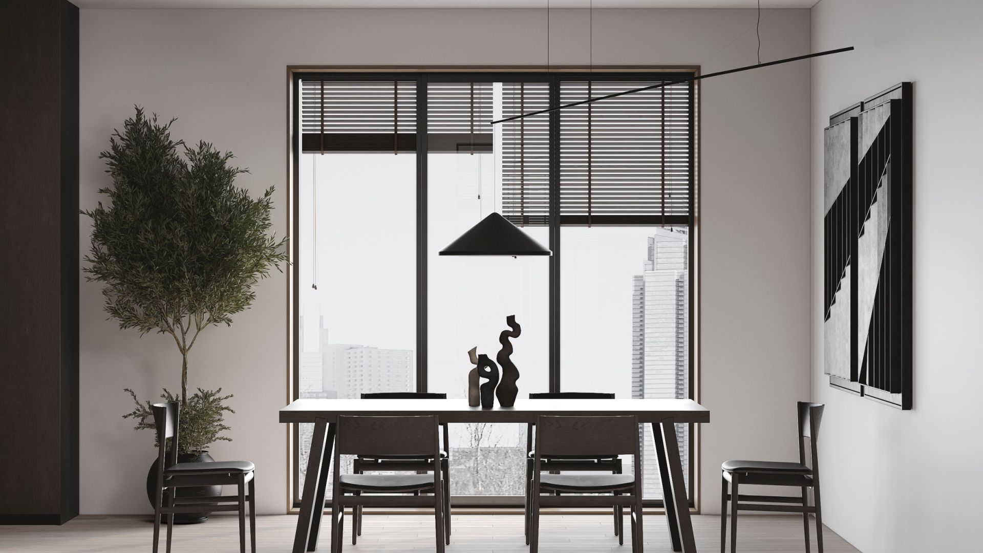 Вытяжка островная Arne Wood Black Matt - Черный мат - Визуализации 4