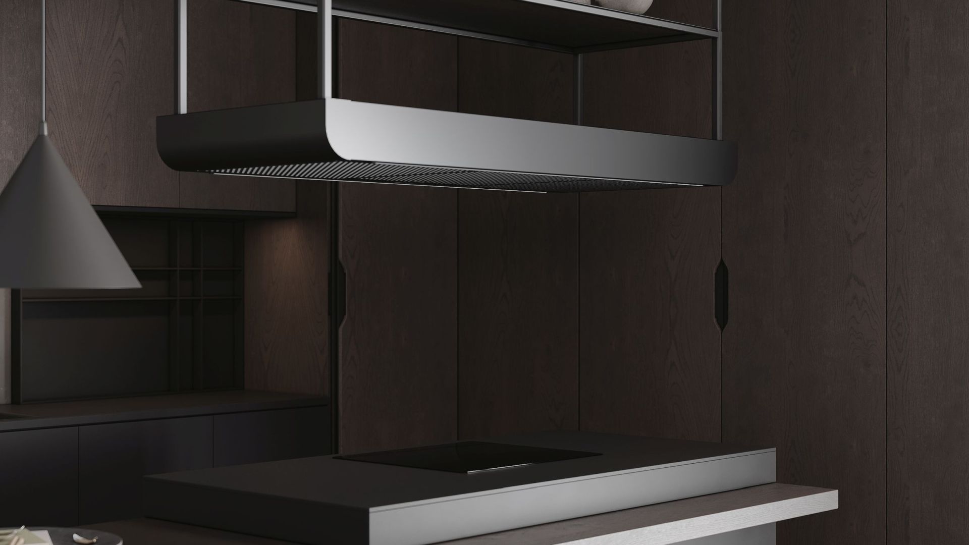 Вытяжка островная Arne Wood Black Matt - Черный мат - Визуализации 5