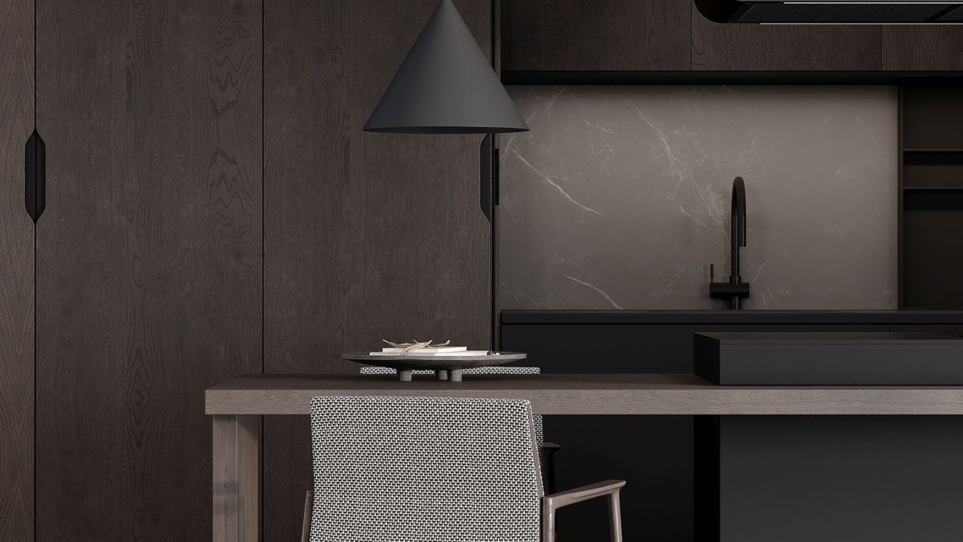 Вытяжка островная Arne Wood Black Matt - Черный мат - Визуализации 9