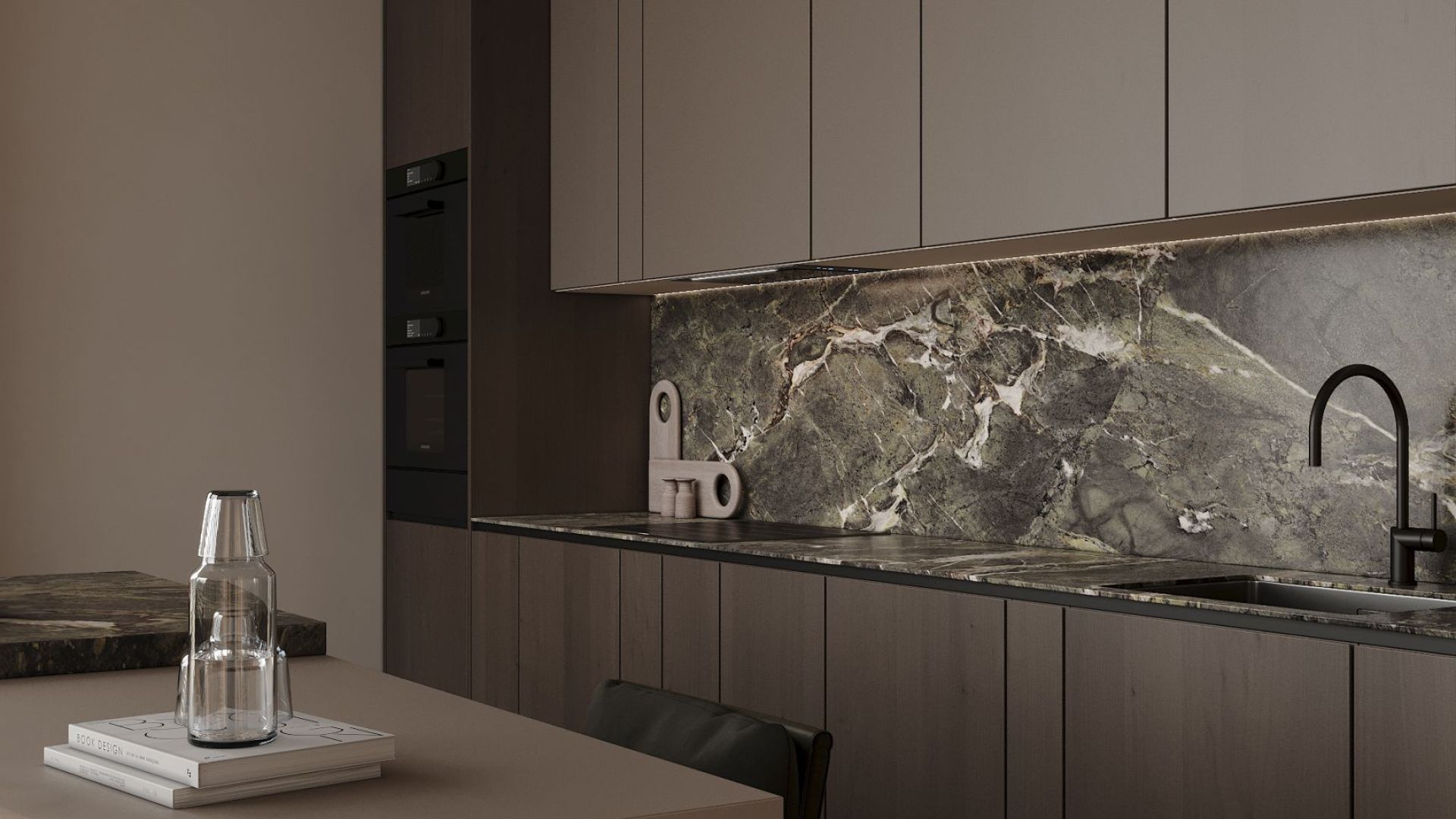 Вытяжка встраиваемая Micra Black Matt - Черный мат - Визуализации