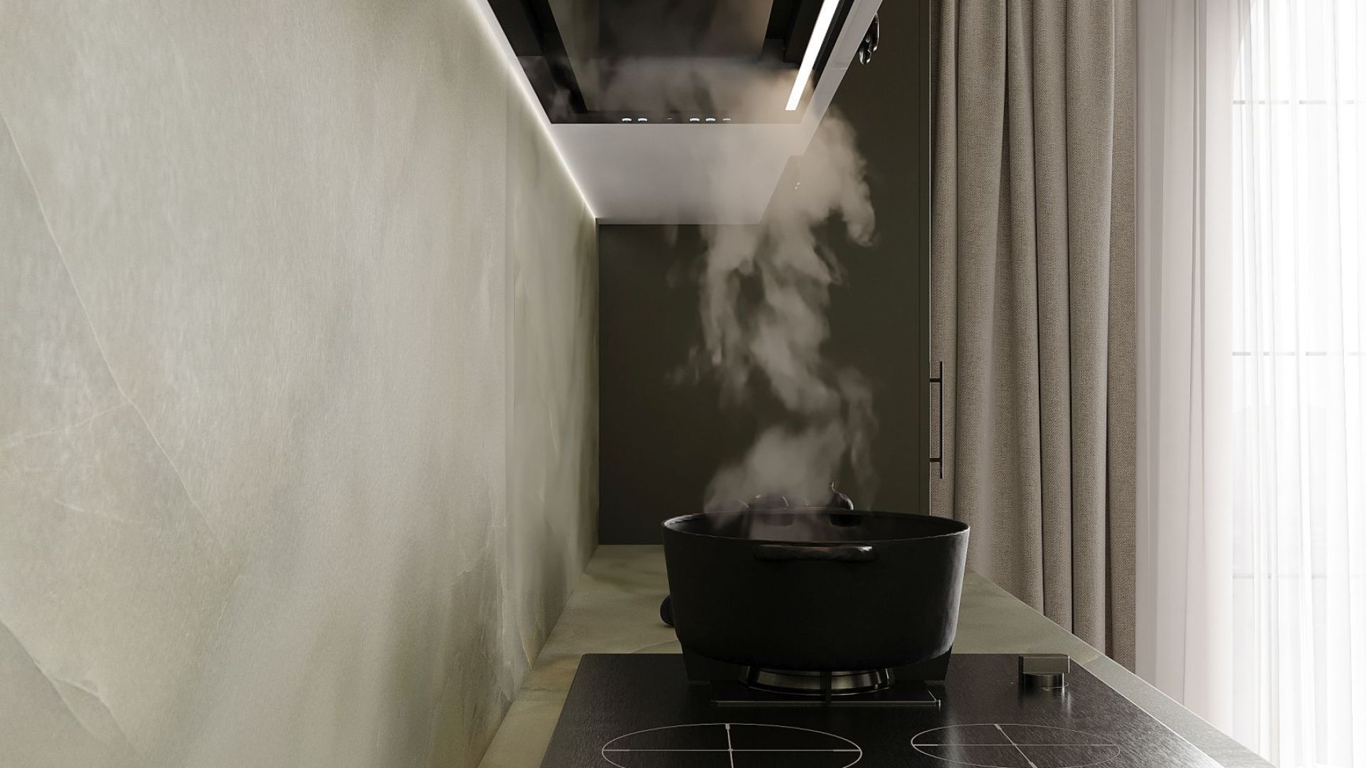 Вытяжка встраиваемая Micra Black Matt 120 cm - Черный мат - Визуализации 2